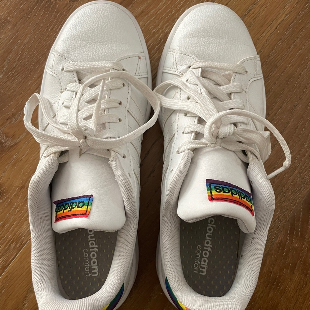 Adidas rainbow tennis shoes! 🌈